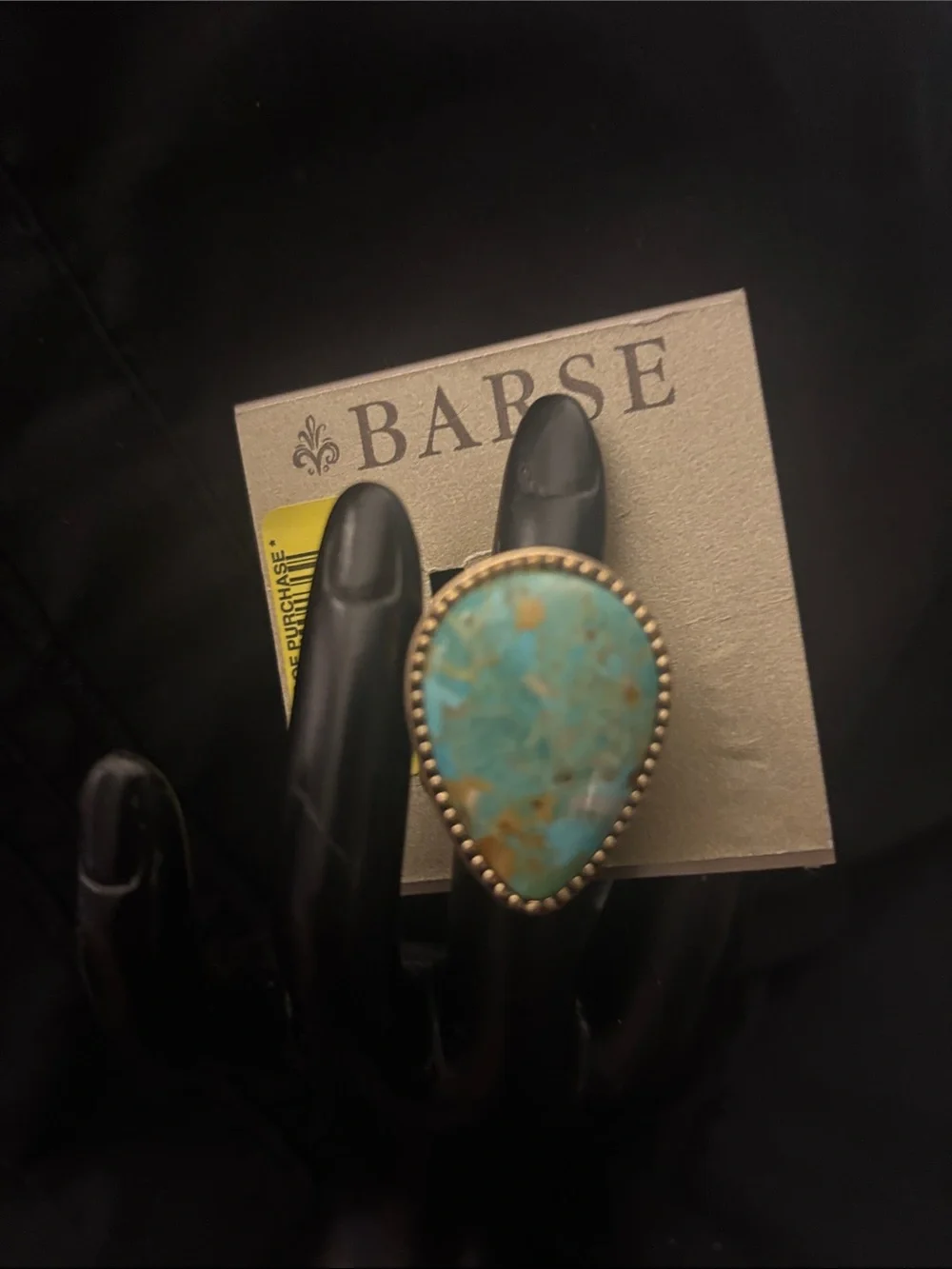 Studio Barse Teardrop Turquoise Blue and Bronze Ring